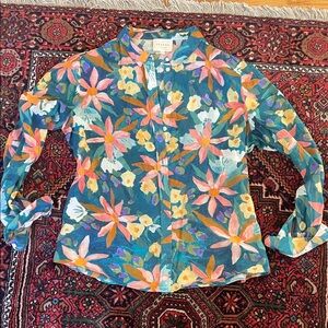 Sezane Pierro Floral Button Down Shirt 40